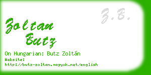 zoltan butz business card